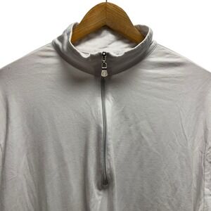 Anatomie Men's XXL White 1/4 Zip Pullover Charlie Long Cotton Stretch L/S Shirt